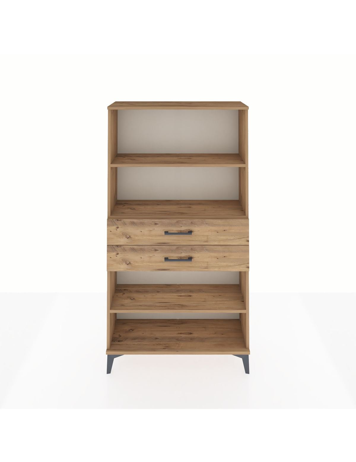 Arges Dolap 3 Raflı 2 Çekmeceli 88x30x163 Çam-Çam