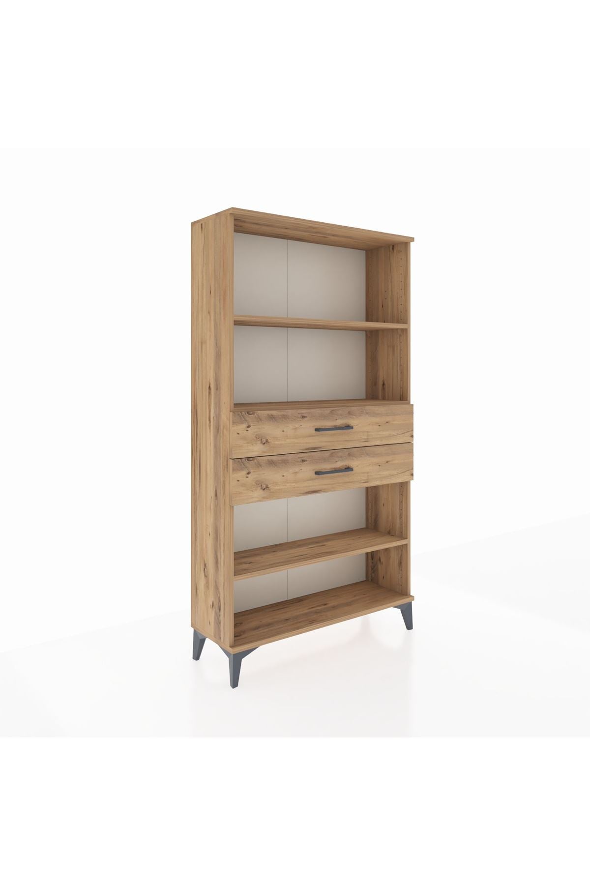 Arges Dolap 3 Raflı 2 Çekmeceli 88x30x163 Çam-Çam