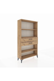 Arges Dolap 3 Raflı 2 Çekmeceli 88x30x163 Çam-Çam