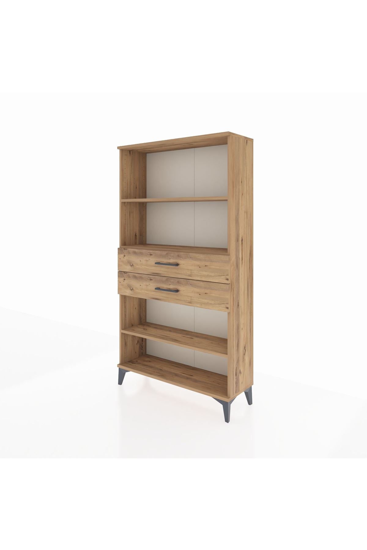 Arges Dolap 3 Raflı 2 Çekmeceli 88x30x163 Çam-Çam