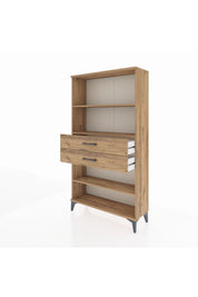 Arges Dolap 3 Raflı 2 Çekmeceli 88x30x163 Çam-Çam