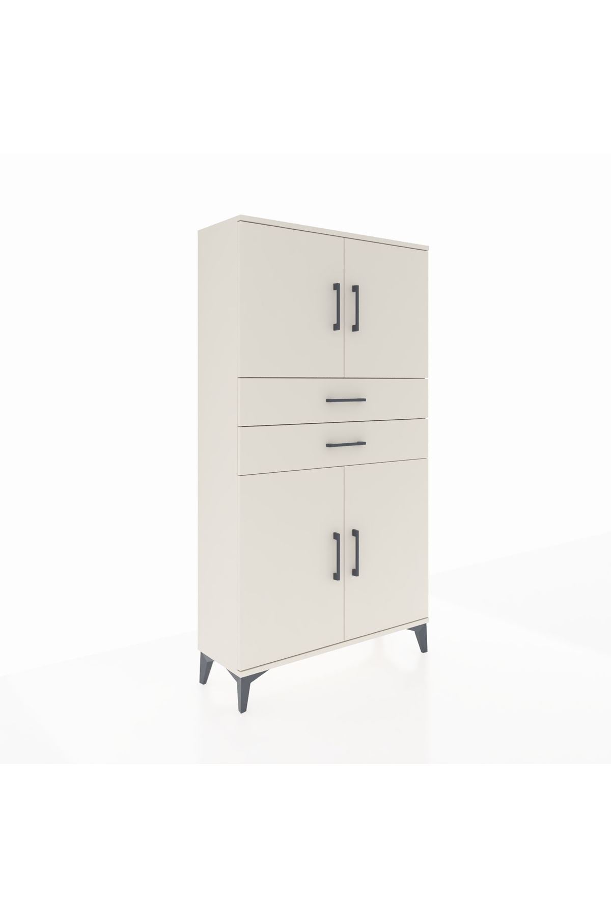 Arges Dolap 3 Raflı 2 Çekmeceli 4 Kapaklı 88x30x163 Aytaşı-Aytaşı