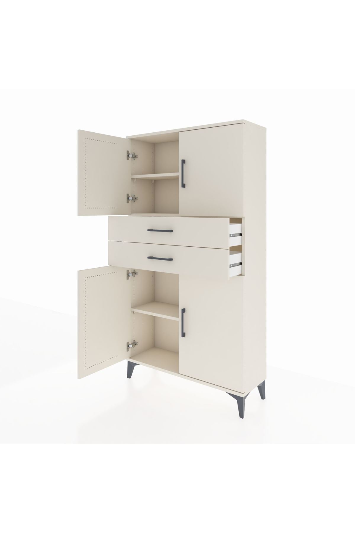 Arges Dolap 3 Raflı 2 Çekmeceli 4 Kapaklı 88x30x163 Aytaşı-Aytaşı