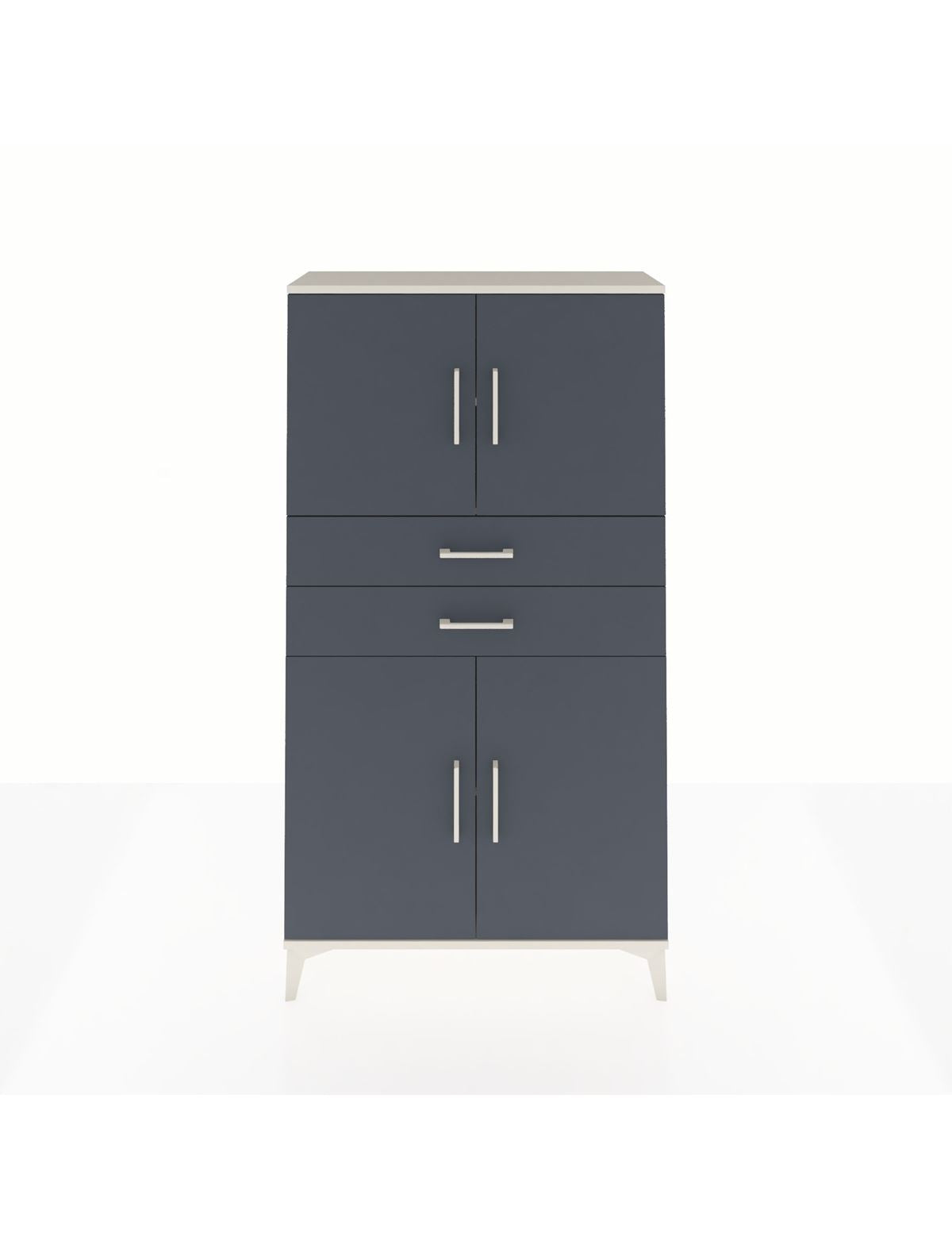 Arges Dolap 3 Raflı 2 Çekmeceli 4 Kapaklı 88x30x163 Aytaşı-Antrasit