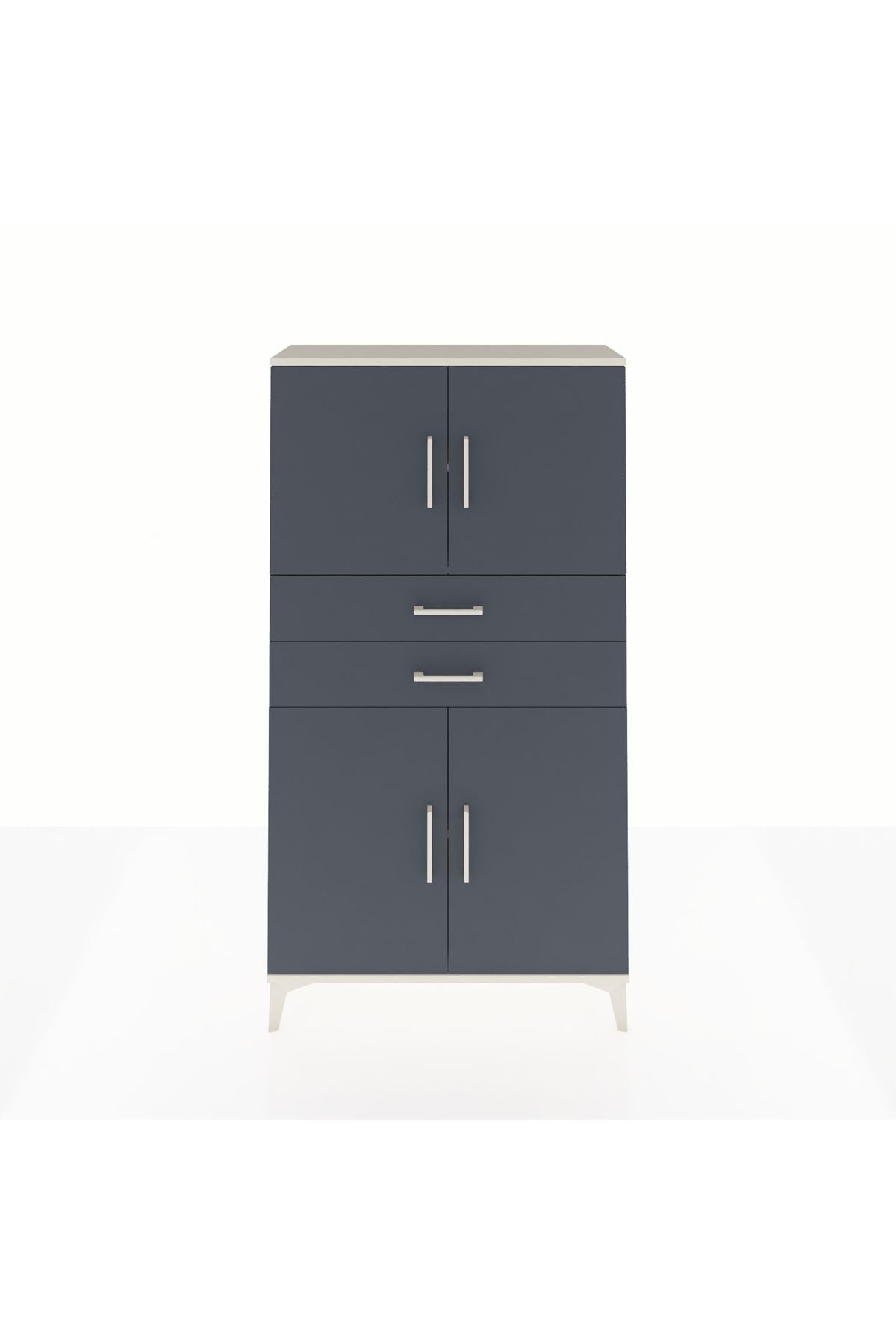 Arges Dolap 3 Raflı 2 Çekmeceli 4 Kapaklı 88x30x163 Aytaşı-Antrasit