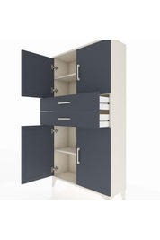 Arges Dolap 3 Raflı 2 Çekmeceli 4 Kapaklı 88x30x163 Aytaşı-Antrasit