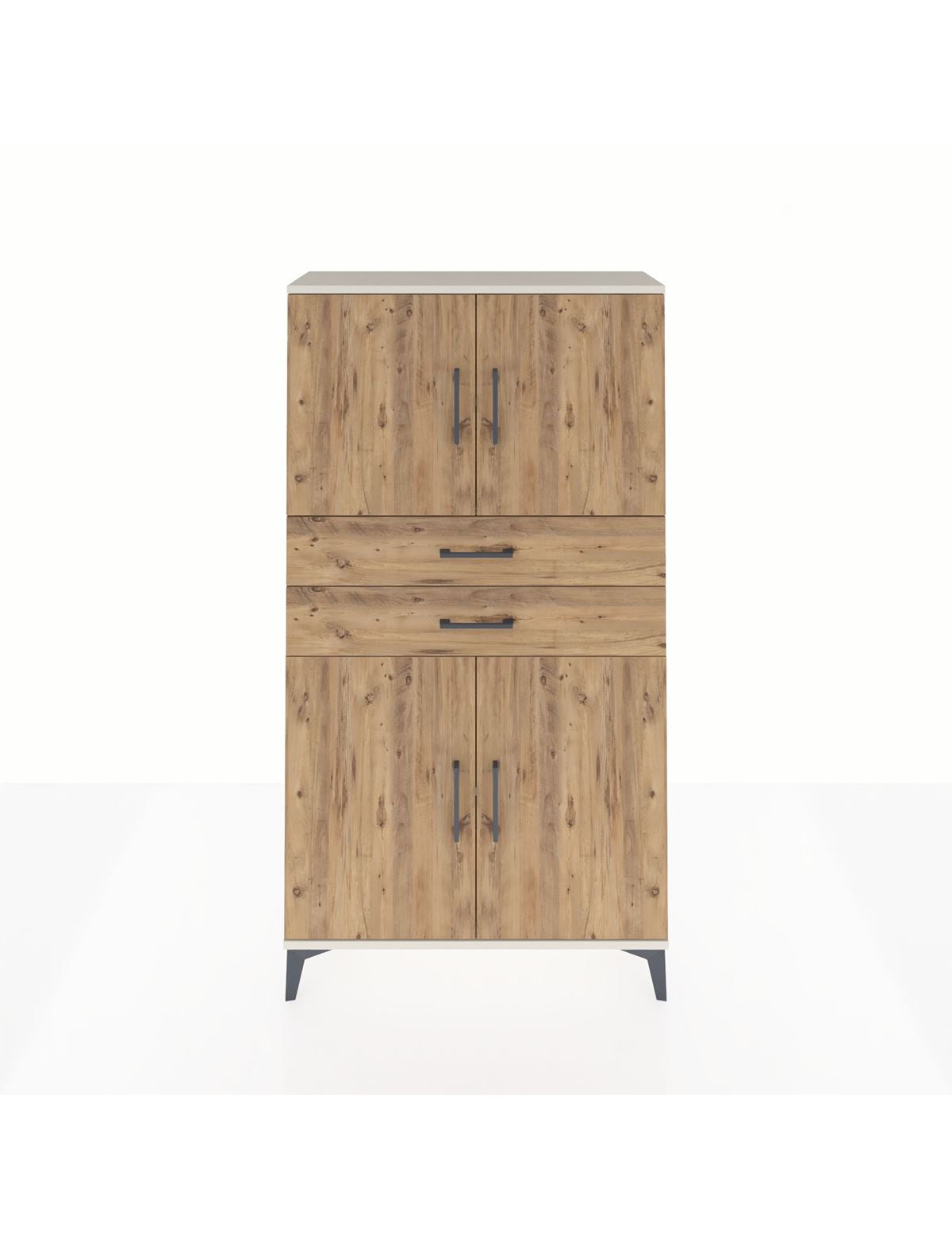 Arges Dolap 3 Raflı 2 Çekmeceli 4 Kapaklı 88x30x163 Aytaşı-Çam