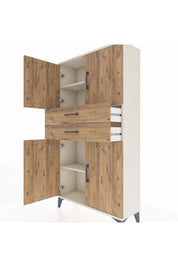 Arges Dolap 3 Raflı 2 Çekmeceli 4 Kapaklı 88x30x163 Aytaşı-Çam