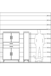 Arges Dolap 3 Raflı 2 Çekmeceli 4 Kapaklı 88x30x163 Aytaşı-Çam