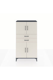 Arges Dolap 3 Raflı 2 Çekmeceli 4 Kapaklı 88x30x163 Antrasit-Aytaşı