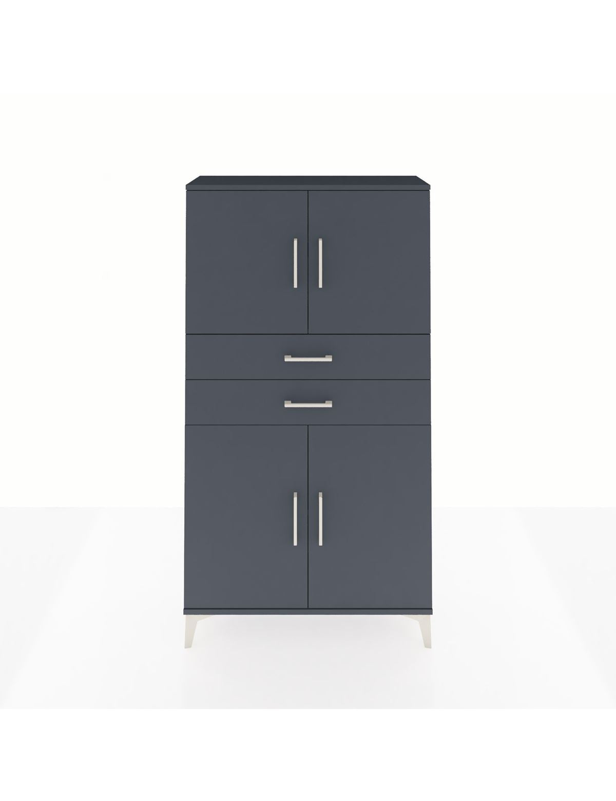 Arges Dolap 3 Raflı 2 Çekmeceli 4 Kapaklı 88x30x163 Antrasit-Antrasit