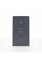 Arges Dolap 3 Raflı 2 Çekmeceli 4 Kapaklı 88x30x163 Antrasit-Antrasit