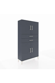 Arges Dolap 3 Raflı 2 Çekmeceli 4 Kapaklı 88x30x163 Antrasit-Antrasit
