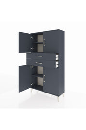 Arges Dolap 3 Raflı 2 Çekmeceli 4 Kapaklı 88x30x163 Antrasit-Antrasit