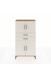 Arges Dolap 3 Raflı 2 Çekmeceli 4 Kapaklı 88x30x163 Çam-Aytaşı