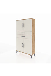 Arges Dolap 3 Raflı 2 Çekmeceli 4 Kapaklı 88x30x163 Çam-Aytaşı