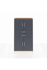 Arges Dolap 3 Raflı 2 Çekmeceli 4 Kapaklı 88x30x163 Çam-Antrasit