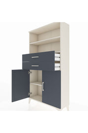 Arges Dolap 3 Raflı 2 Çekmeceli 2 Kapaklı 88x30x163 Aytaşı-Antrasit