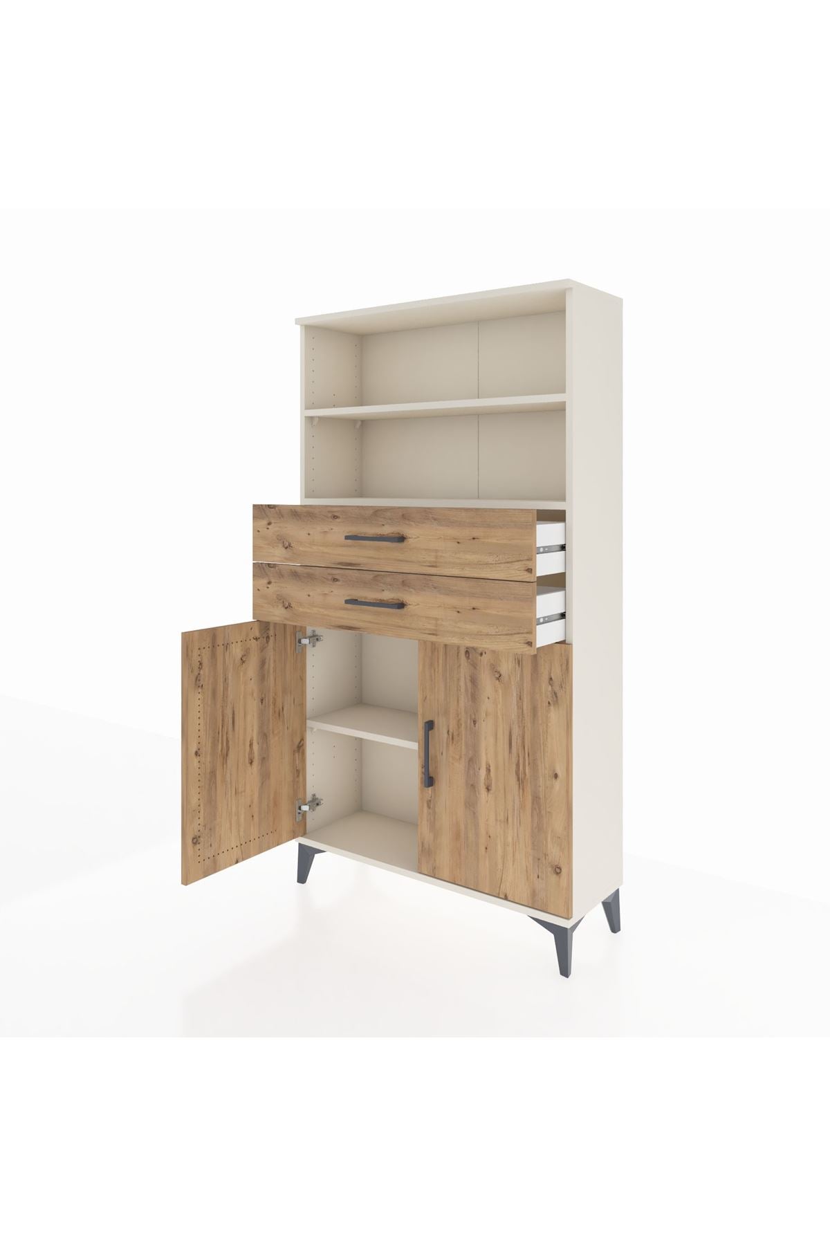 Arges Dolap 3 Raflı 2 Çekmeceli 2 Kapaklı 88x30x163 Aytaşı-Çam