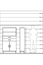 Arges Dolap 3 Raflı 2 Çekmeceli 2 Kapaklı 88x30x163 Antrasit-Aytaşı