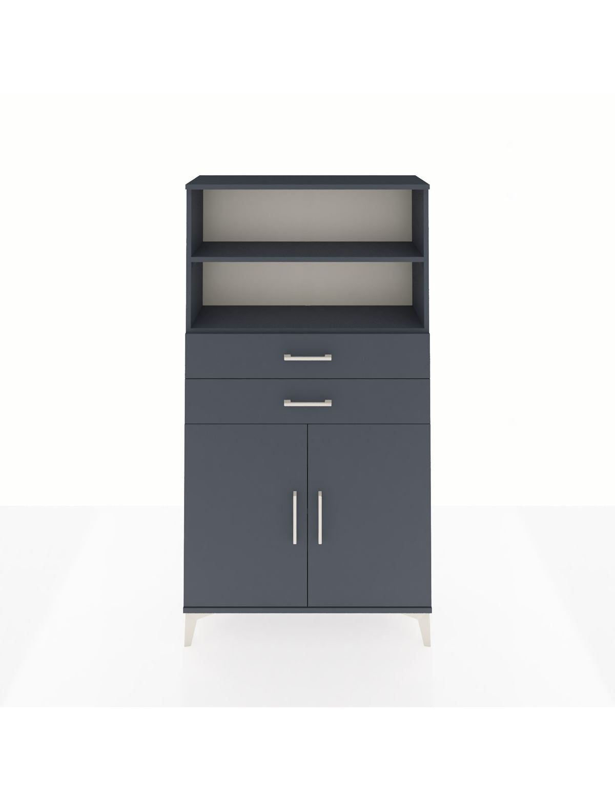 Arges Dolap 3 Raflı 2 Çekmeceli 2 Kapaklı 88x30x163 Antrasit-Antrasit