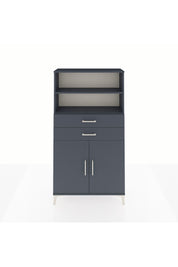 Arges Dolap 3 Raflı 2 Çekmeceli 2 Kapaklı 88x30x163 Antrasit-Antrasit