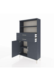 Arges Dolap 3 Raflı 2 Çekmeceli 2 Kapaklı 88x30x163 Antrasit-Antrasit