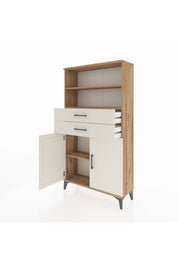 Arges Dolap 3 Raflı 2 Çekmeceli 2 Kapaklı 88x30x163 Çam-Aytaşı
