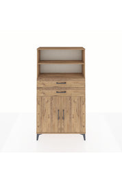 Arges Dolap 3 Raflı 2 Çekmeceli 2 Kapaklı 88x30x163 Çam-Çam