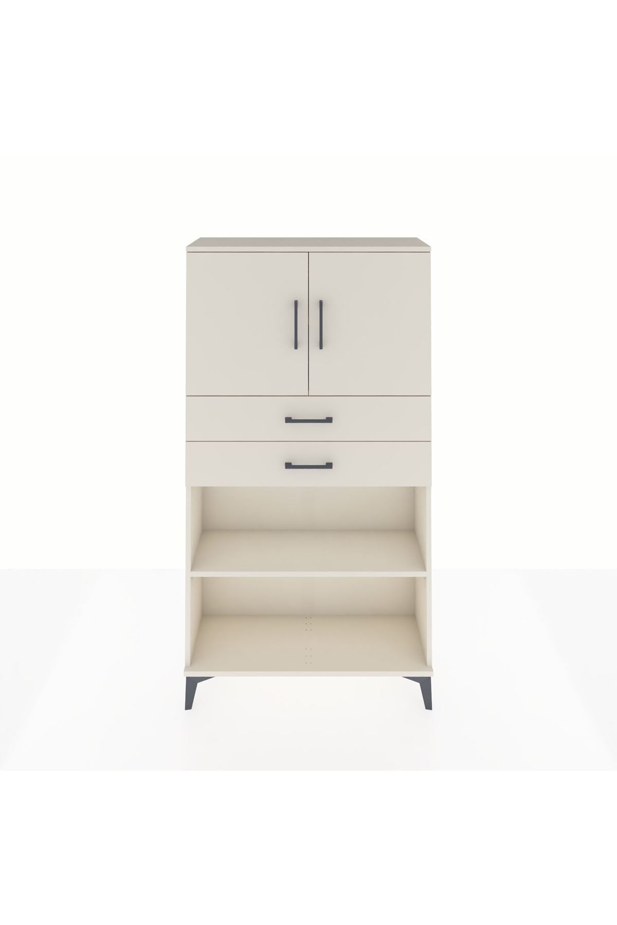 Arges Dolap 3 Raflı 2 Çekmeceli 2 Kapaklı 88x30x163 Aytaşı-Aytaşı