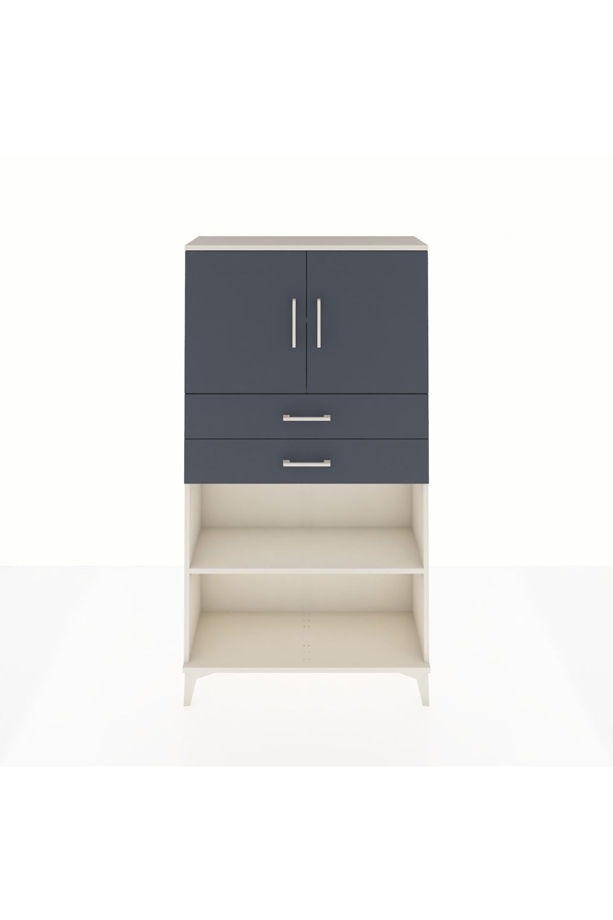 Arges Dolap 3 Raflı 2 Çekmeceli 2 Kapaklı 88x30x163 Aytaşı-Antrasit