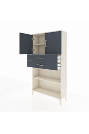 Arges Dolap 3 Raflı 2 Çekmeceli 2 Kapaklı 88x30x163 Aytaşı-Antrasit