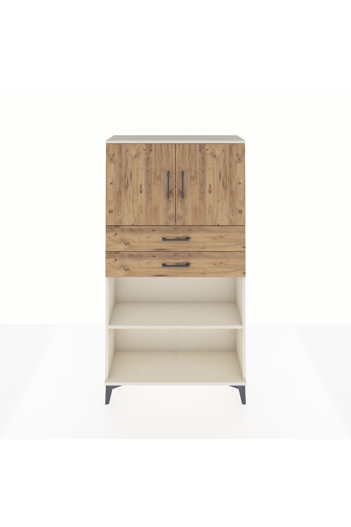 Arges Dolap 3 Raflı 2 Çekmeceli 2 Kapaklı 88x30x163 Aytaşı-Çam