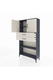 Arges Dolap 3 Raflı 2 Çekmeceli 2 Kapaklı 88x30x163 Antrasit-Aytaşı