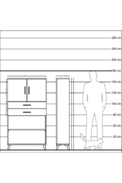 Arges Dolap 3 Raflı 2 Çekmeceli 2 Kapaklı 88x30x163 Antrasit-Aytaşı
