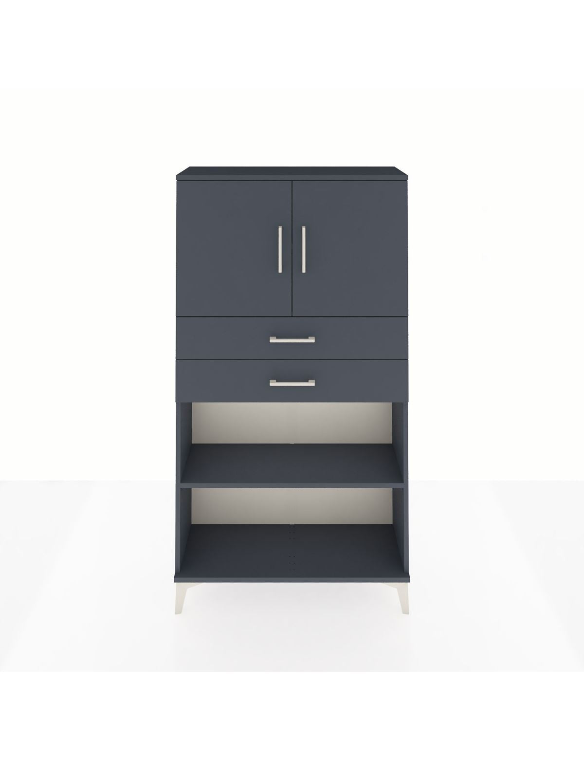 Arges Dolap 3 Raflı 2 Çekmeceli 2 Kapaklı 88x30x163 Antrasit-Antrasit