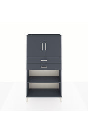 Arges Dolap 3 Raflı 2 Çekmeceli 2 Kapaklı 88x30x163 Antrasit-Antrasit