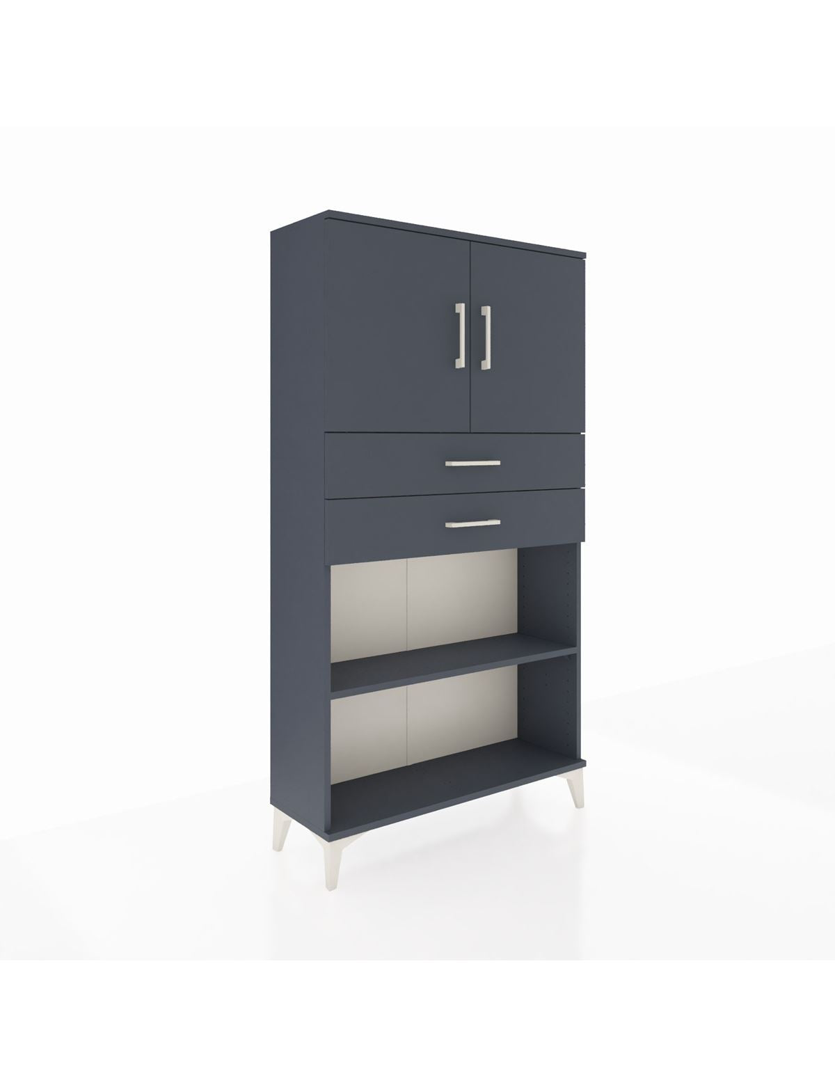 Arges Dolap 3 Raflı 2 Çekmeceli 2 Kapaklı 88x30x163 Antrasit-Antrasit