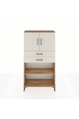 Arges Dolap 3 Raflı 2 Çekmeceli 2 Kapaklı 88x30x163