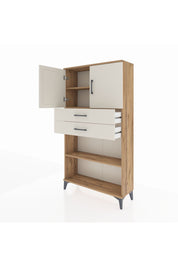 Arges Dolap 3 Raflı 2 Çekmeceli 2 Kapaklı 88x30x163 Çam-Aytaşı