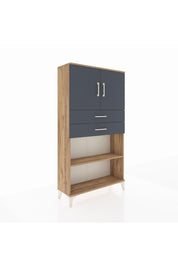 Arges Dolap 3 Raflı 2 Çekmeceli 2 Kapaklı 88x30x163 Çam-Antrasit
