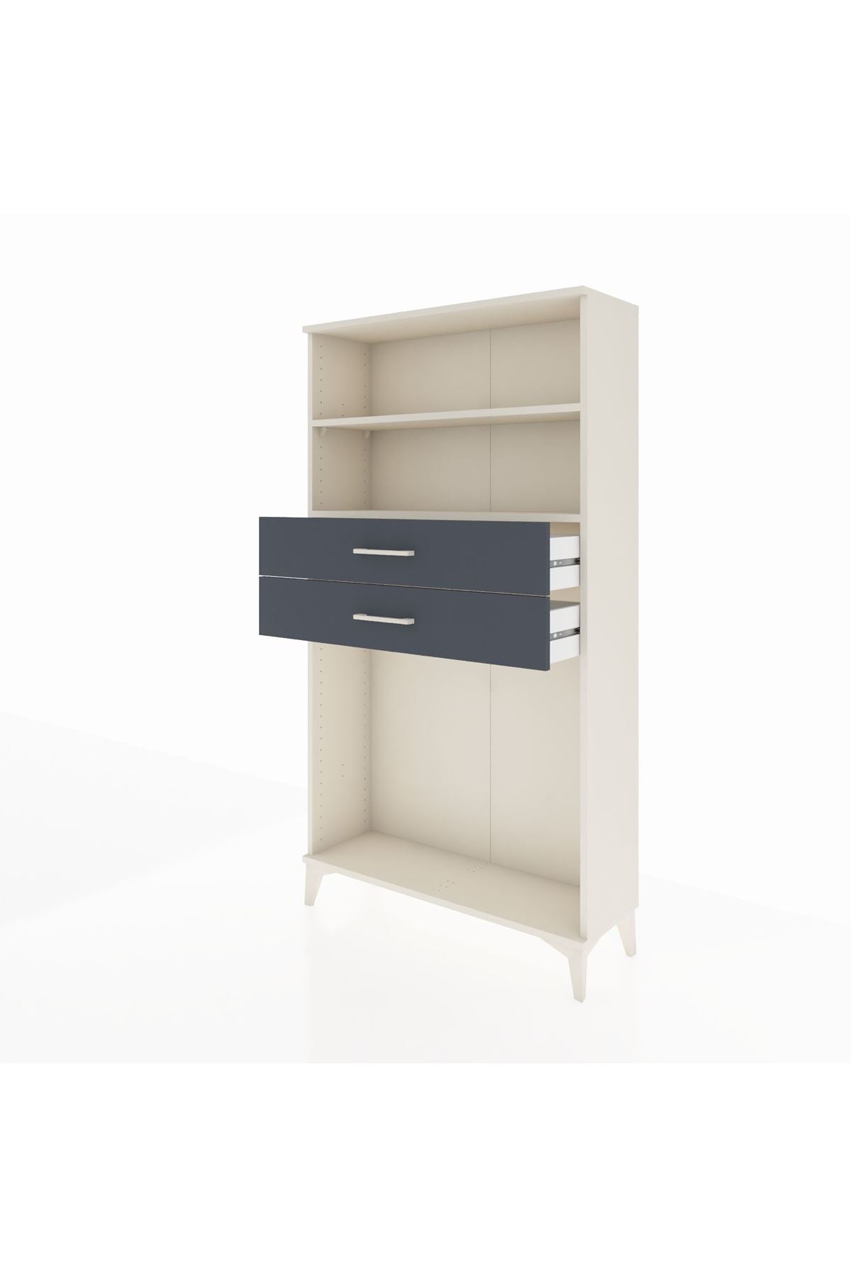 Arges Dolap 2 Raflı 2 Çekmeceli 88x30x163 Aytaşı-Antrasit