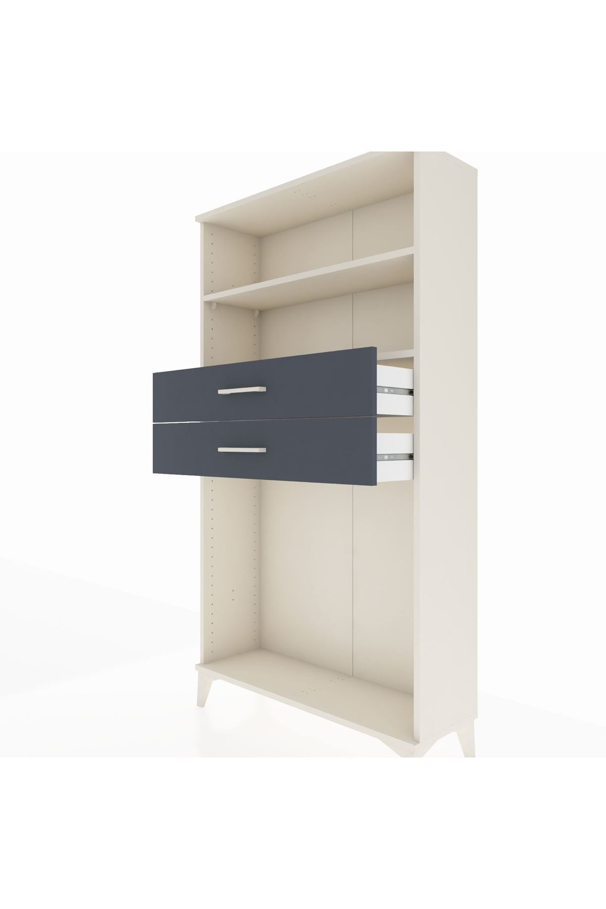 Arges Dolap 2 Raflı 2 Çekmeceli 88x30x163 Aytaşı-Antrasit