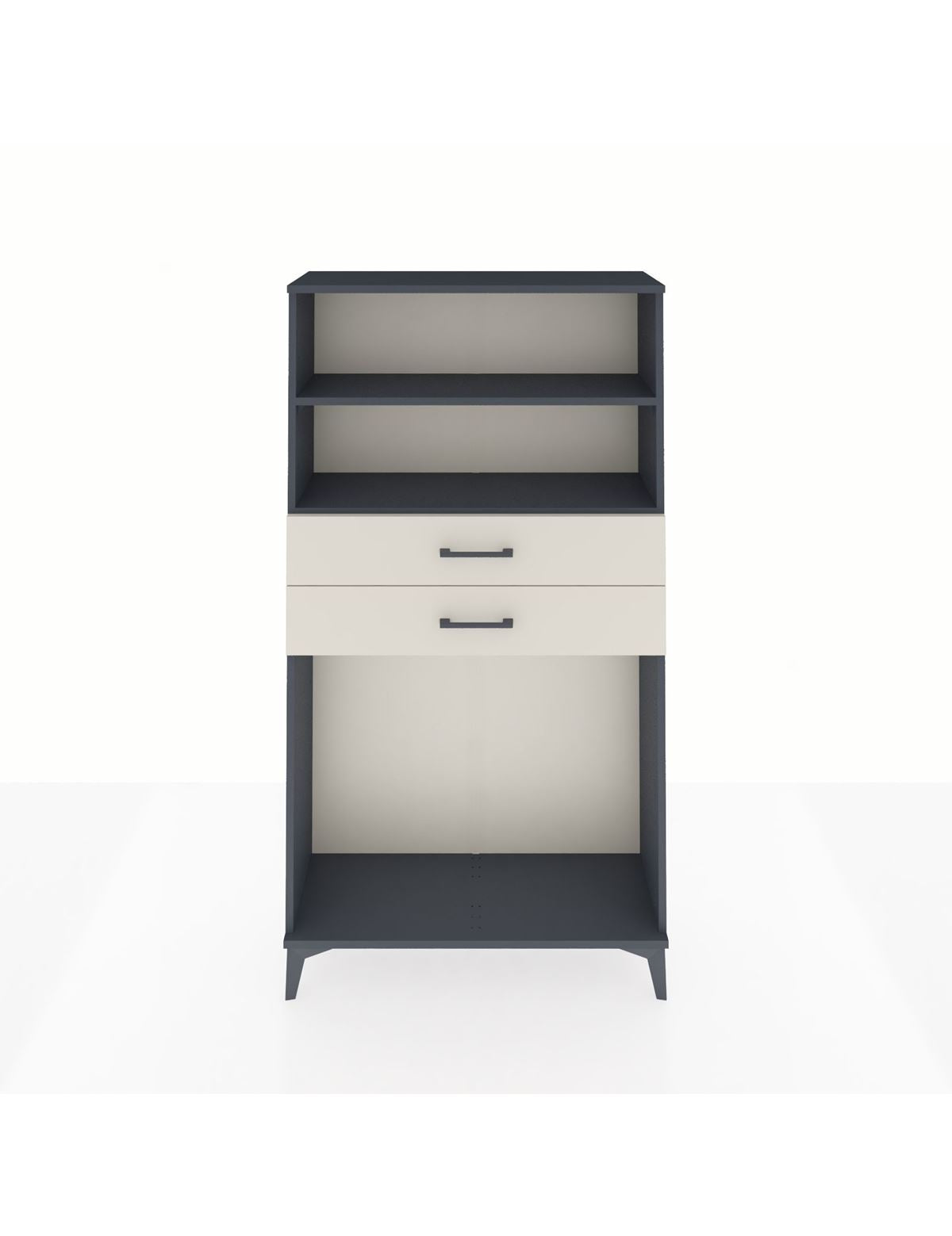 Arges Dolap 2 Raflı 2 Çekmeceli 88x30x163 Antrasit-Aytaşı