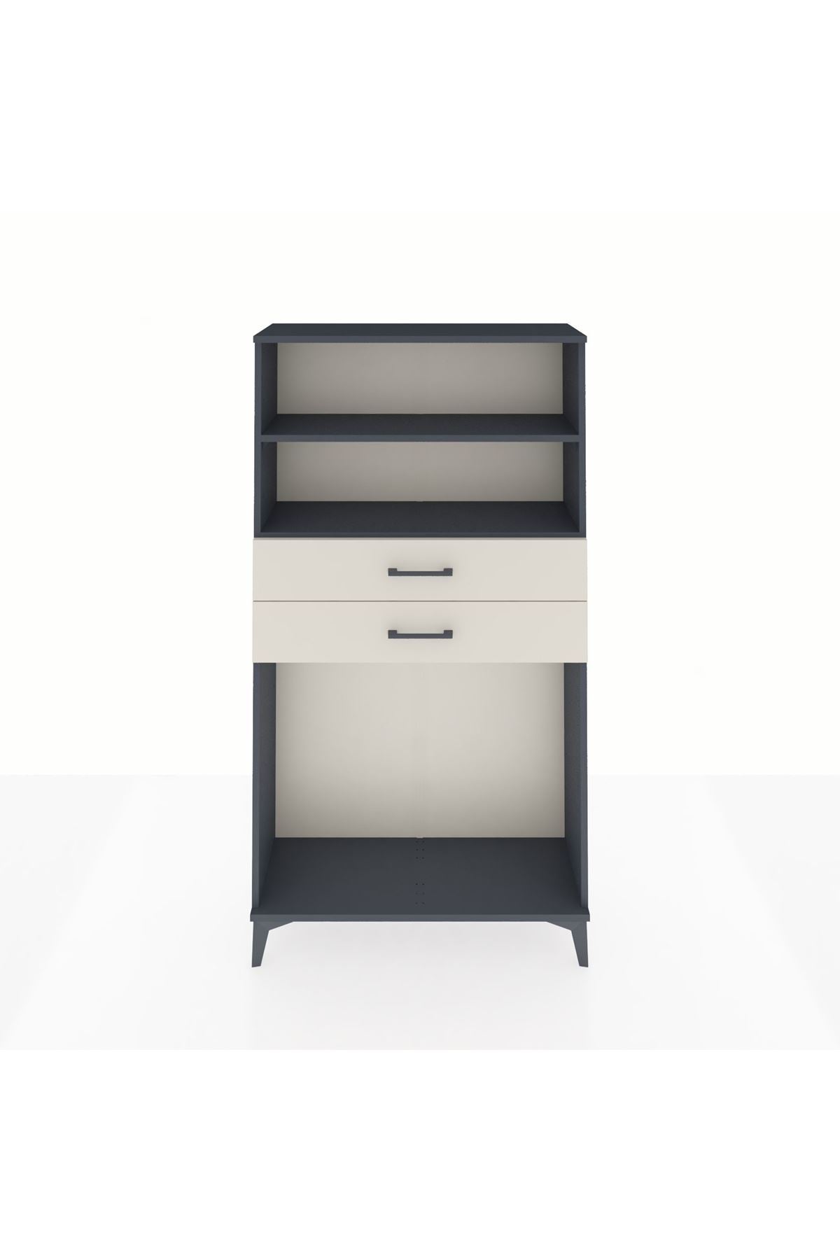 Arges Dolap 2 Raflı 2 Çekmeceli 88x30x163 Antrasit-Aytaşı