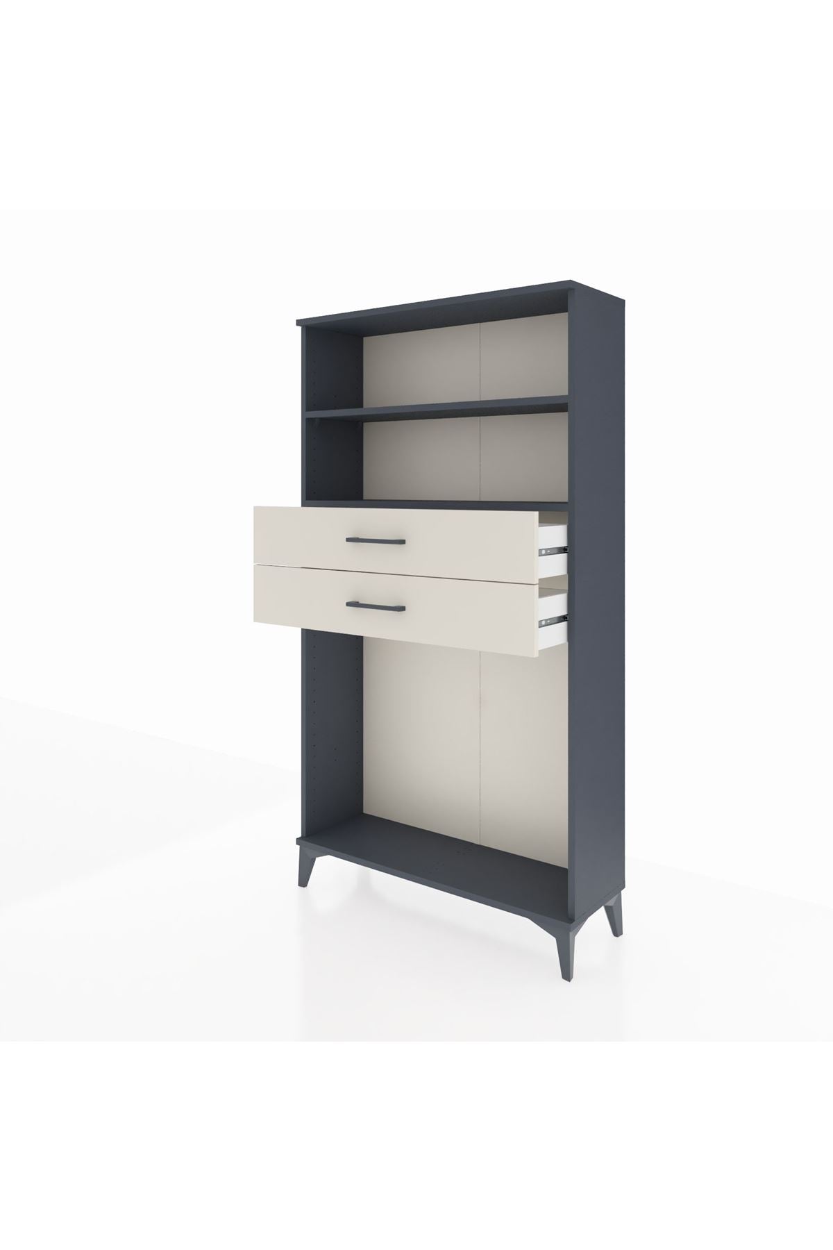 Arges Dolap 2 Raflı 2 Çekmeceli 88x30x163 Antrasit-Aytaşı