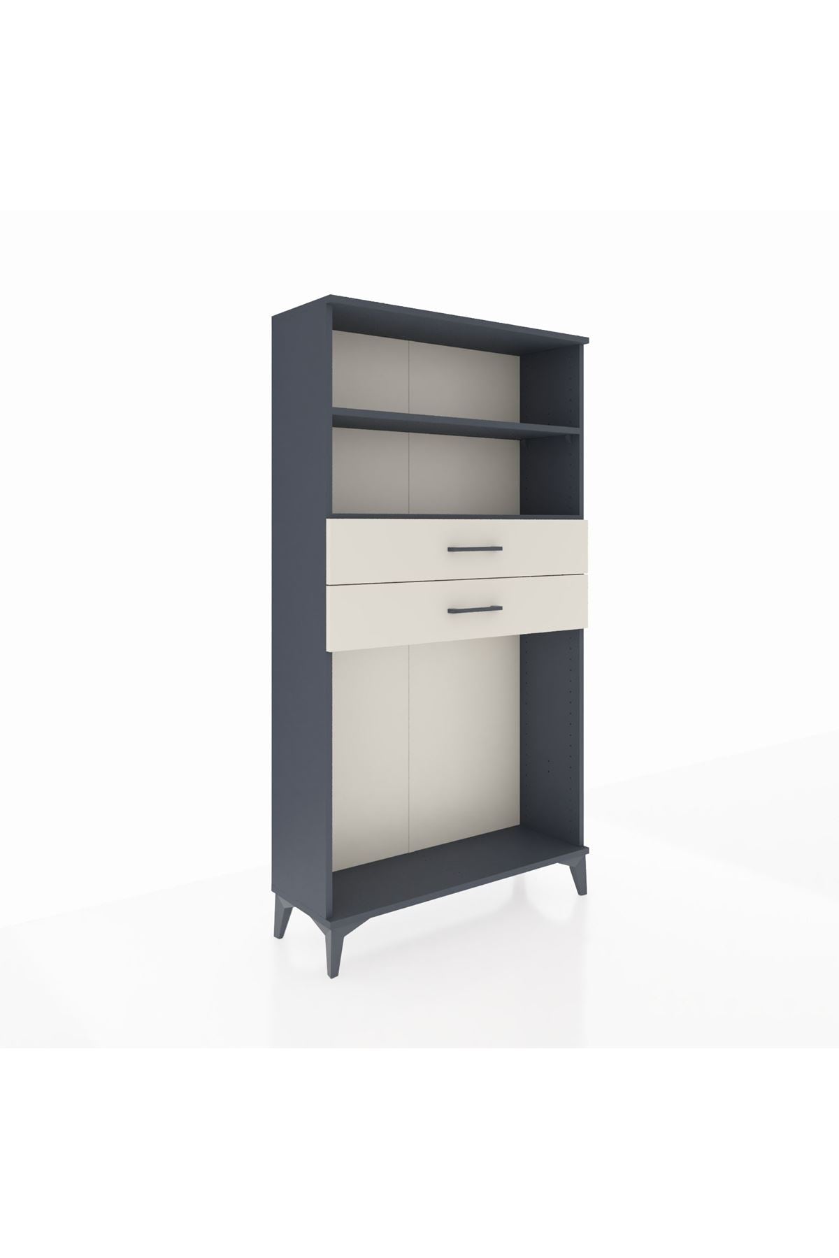 Arges Dolap 2 Raflı 2 Çekmeceli 88x30x163 Antrasit-Aytaşı