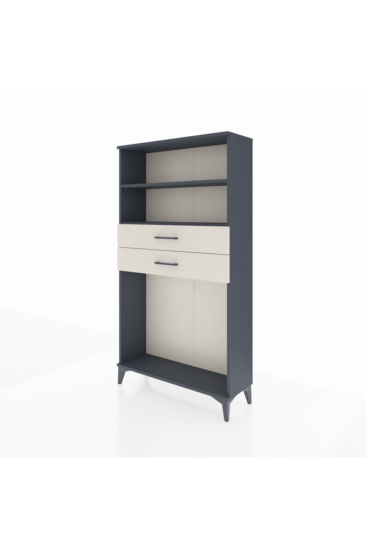 Arges Dolap 2 Raflı 2 Çekmeceli 88x30x163 Antrasit-Aytaşı