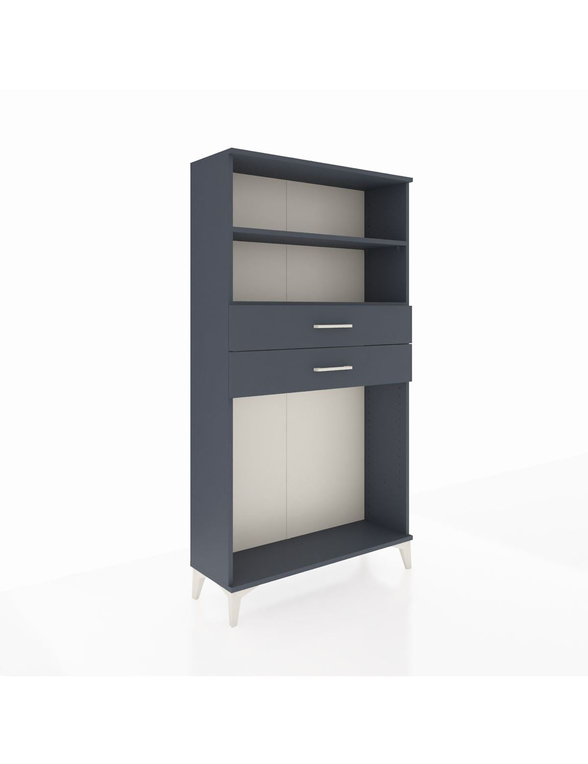 Arges Dolap 2 Raflı 2 Çekmeceli 88x30x163 Antrasit-Antrasit