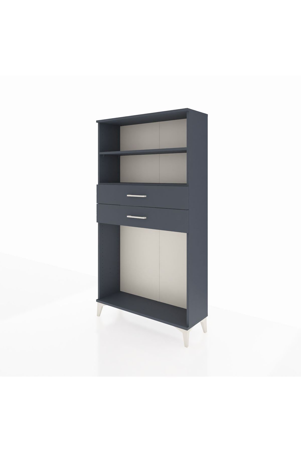 Arges Dolap 2 Raflı 2 Çekmeceli 88x30x163 Antrasit-Antrasit